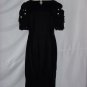 Louis Feraud bubble sleeve black velvet evening dress dinner dress Pearl Button Sleeves No. 23