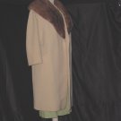 Golèt Original Vintage Beige Coat Mink Fur Collar Winter Coat  No. 79
