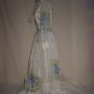 Toni Todd 70s 80s Sheer Floral White Spring Summer Floor length Formal Dinner Hostess Dress No. 16