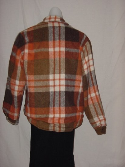 Sir Jac Coat Orange Brown White Plaid Woolen Country Jacket Farmer's ...