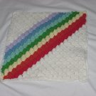 Crocheted Handmade Pillow Cover Rainbow Colors Zippered pillow case  No. 16