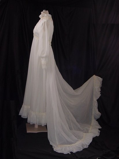 Wedding Gown Bridal Empire Waist 1970s Wedding Dress Hippy Boho