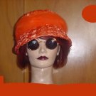 Vintage Tangerine Orange Womens Raffia Straw Bucket hat Chiffon Band 1960s Woman's hat No. 29 Vintage Tangerine Orange Womens Raffia Straw Bucket hat Chiffon Band 1960s Woman's hat No. 29