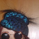 Teal blue and black Women's hat  38