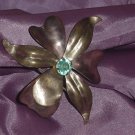 Petal pin Vintage pin brooch Blue stone center Art Deco #55 Petal pin Vintage pin brooch Blue stone center Art Deco #55