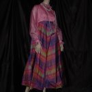 Sylvia Ann Formal Vintage Dress Vibrant Pink with Stunning Plaid Skirt Floor Length 37 Sylvia Ann Formal Vintage Dress Vibrant Pink with Stunning Plaid Skirt Floor Length 37