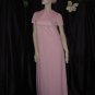 Pink maxi shift dress Beaded yoke 1970s 1980s Vintage womans dress 48