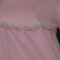 Pink maxi shift dress Beaded yoke 1970s 1980s Vintage womans dress 48