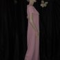 Pink maxi shift dress Beaded yoke 1970s 1980s Vintage womans dress 48