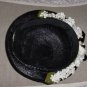 Black Straw Vintage Womens hat 1940s 1930s Union made hat