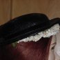 Black Straw Vintage Womens hat 1940s 1930s Union made hat