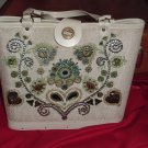 Kit Purse 1970s Flower Power Blue Brown Floral Design Vintage Purse from Kit 41 Kit Purse 1970s Flower Power Blue Brown Floral Design Vintage Purse from Kit 41