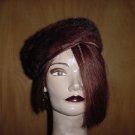 Mink Pillbox 1960 hat vintage womans hat Designed by Lora ladies hat