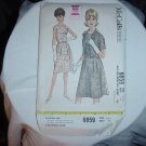 McCall's 1963 Dress Pattern 6859 half size Vintage pattern 14 1/2    41