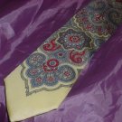 Mens Tie 100% Silk Paisley Design red gray yellow  41
