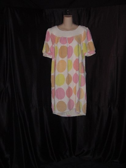 Beach Cover up Terry Cloth Short Large dots loungewear beach cover 45