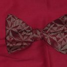 Bow Tie Wine White Geometric Design Vintage Patent Clasp Bowtie - 51