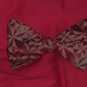 Bow Tie Wine White Geometric Design Vintage Patent Clasp Bowtie - 51