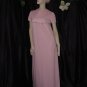 Pink maxi shift dress Beaded yoke 1970s 1980s Vintage womans dress 48