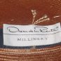 Oscar De La Renta rust hat Upturn Brim straw Colorful scarf  No. 100a