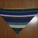 Scarf Triangular striped scarf Blue Green Black White   52