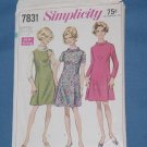 Simplicity pattern 7831 Vintage pattern dress 1968 half size 14 1/2 bust 37 54 Simplicity pattern 7831 Vintage pattern dress 1968 half size 14 1/2 bust 37 54