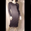 Feraud Elegant Black Fringe Feraud dress Womens  Size 4      #54