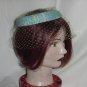 Womens vintage ring hat Mod design turquoise green net ladies hat #28
