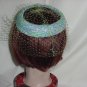 Womens vintage ring hat Mod design turquoise green net ladies hat #28