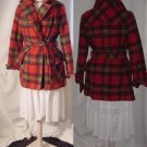 Plaid fall winter jacket womens vintage coat belted #55 Plaid fall winter jacket womens vintage coat belted #55