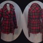 Plaid fall winter jacket womens vintage coat belted  #55