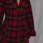 Plaid fall winter jacket womens vintage coat belted  #55
