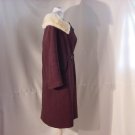 Woman's Betti Jean Furred Fashion rich dark cinnamon Brown vintage coat Blonde Fur collar #56