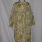 Rain coat Vinyl Tan Reversible Yellow White floral Vintage raincoat  #59