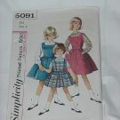 Simplicity Girls Jumper dress Blouse Pattern 5091  #59