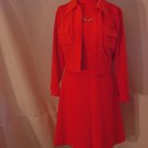 Red Orange Mod Dress and Jacket 1960s 1970s #63 Red Orange Mod Dress and Jacket 1960s 1970s #63