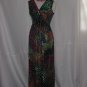 Multi colored polka dot maxi dress sheath dress floor length # 59