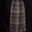 Skirt Pink Gray Tan Michelle Stuart Plaid Skirt Pleats Size 8 Pure Wool  #64