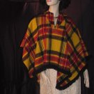Poncho Vintage Hippie Plaid Ladies Poncho Cape #64 Poncho Vintage Hippie Plaid Ladies Poncho Cape #64