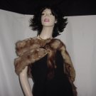 Mink collar Scarf 5 pelts Fur tails feet head Unusual Color stole Brown Ash blond  #49