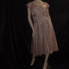 Dusty rose Pink Lace Vintage flared dress satin lining 34 Bust #64 Dusty rose Pink Lace Vintage flared dress satin lining 34 Bust #64