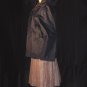 Navy Blue Short Rain coat Vinyl Jacket raincoat #70