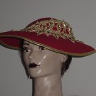 Hat Ladies Mr. John Classic Red Gold New York Paris Womens hat  #67