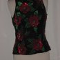 Laurence Kazar Shell Floral Beaded Sequin Top Bead Party Cruise Silk Formal Evening Blouse #70