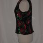 Laurence Kazar Shell Floral Beaded Sequin Top Bead Party Cruise Silk Formal Evening Blouse #70