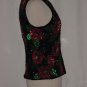 Laurence Kazar Shell Floral Beaded Sequin Top Bead Party Cruise Silk Formal Evening Blouse #70
