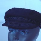 Greek Fishermans Hat Black Wool Cap Greece #74 Greek Fishermans Hat Black Wool Cap Greece #74