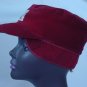 Red Hat Velvet Plush Cap Doe skin Made in Japan 6 7/8"  #74