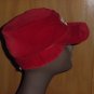 Red Hat Velvet Plush Cap Doe skin Made in Japan 6 7/8"  #74