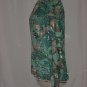 Oleg Cassini 80s Beaded Sequin Top Short Sleeves Turquoise Silver White Top  #71